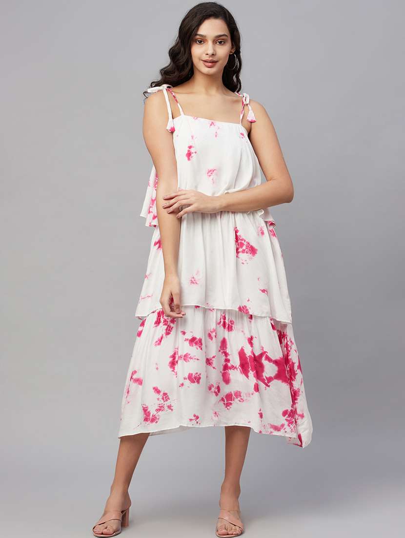 cami neck printed fit & flare dress - 18412193 -  Standard Image - 3
