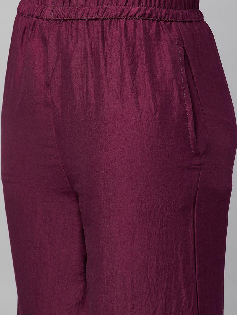 purple kurta palazzo set with dupatta - 18412276 - Standard Image - 5