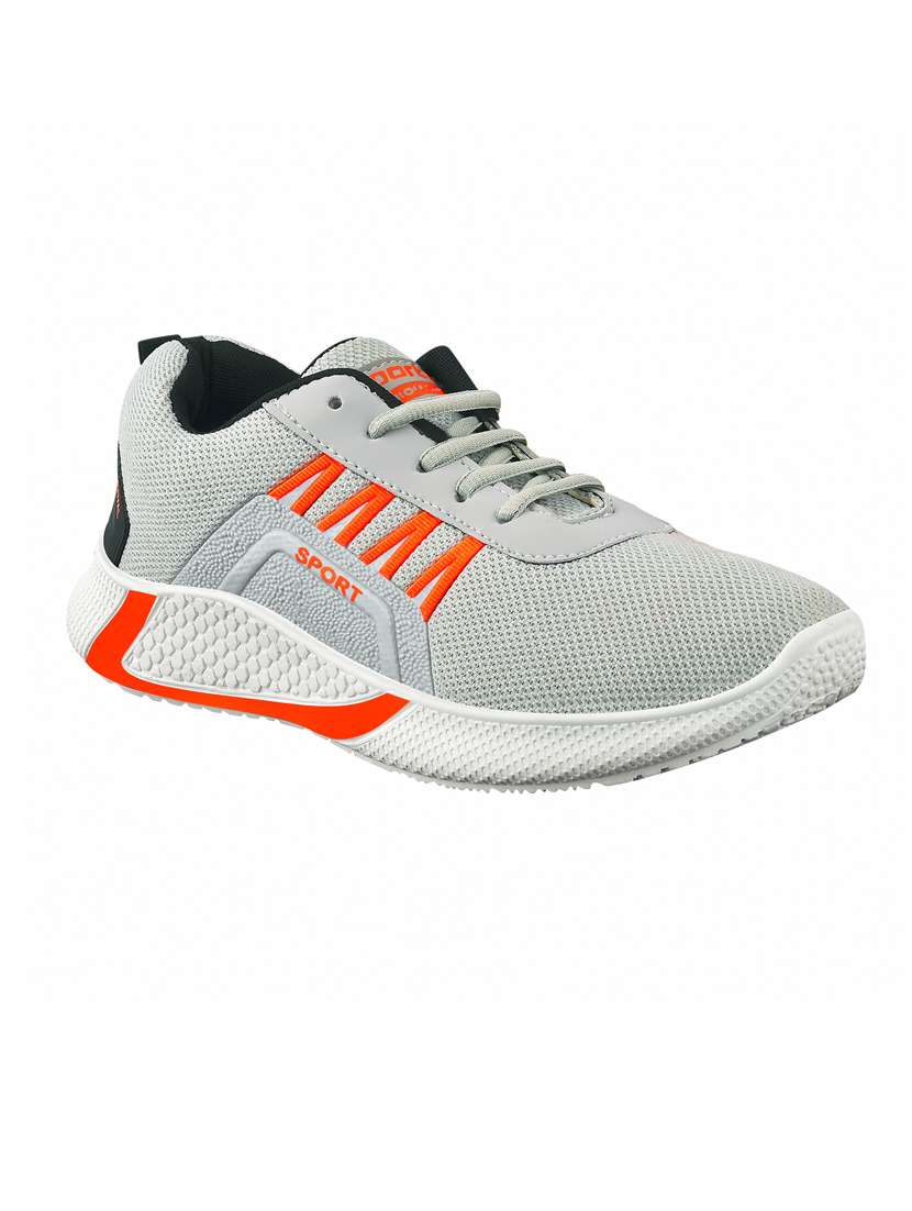 grey mesh laceup sports shoes