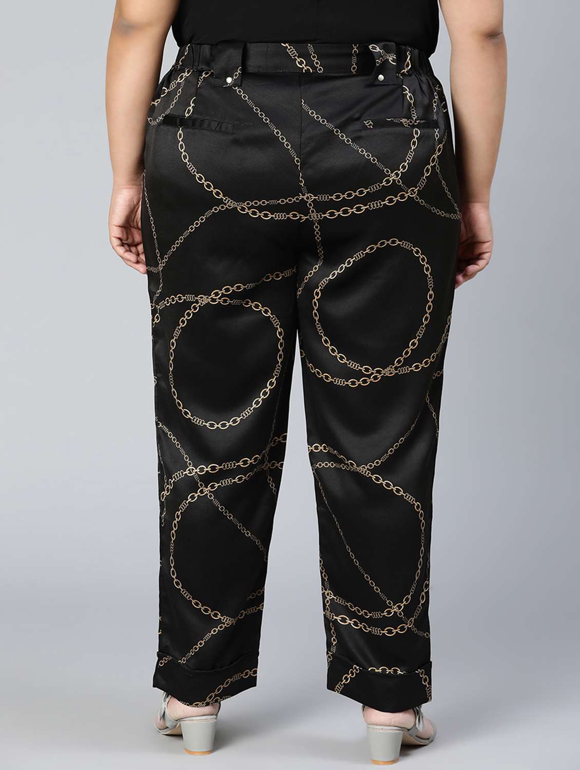 black printed plus size trouser - 18412912 -  Standard Image - 3