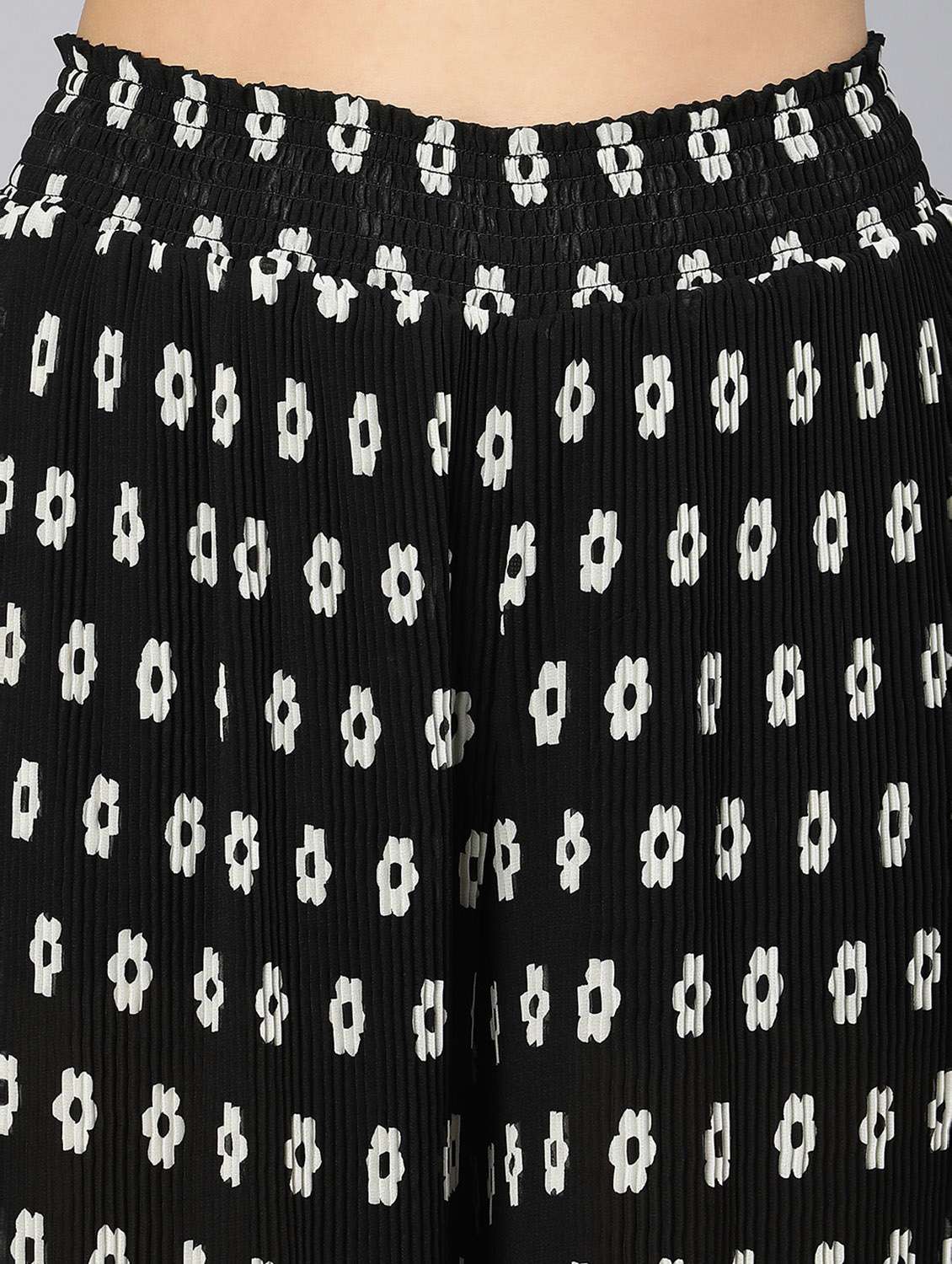 black printed flat front trouser - 18412915 -  Standard Image - 5