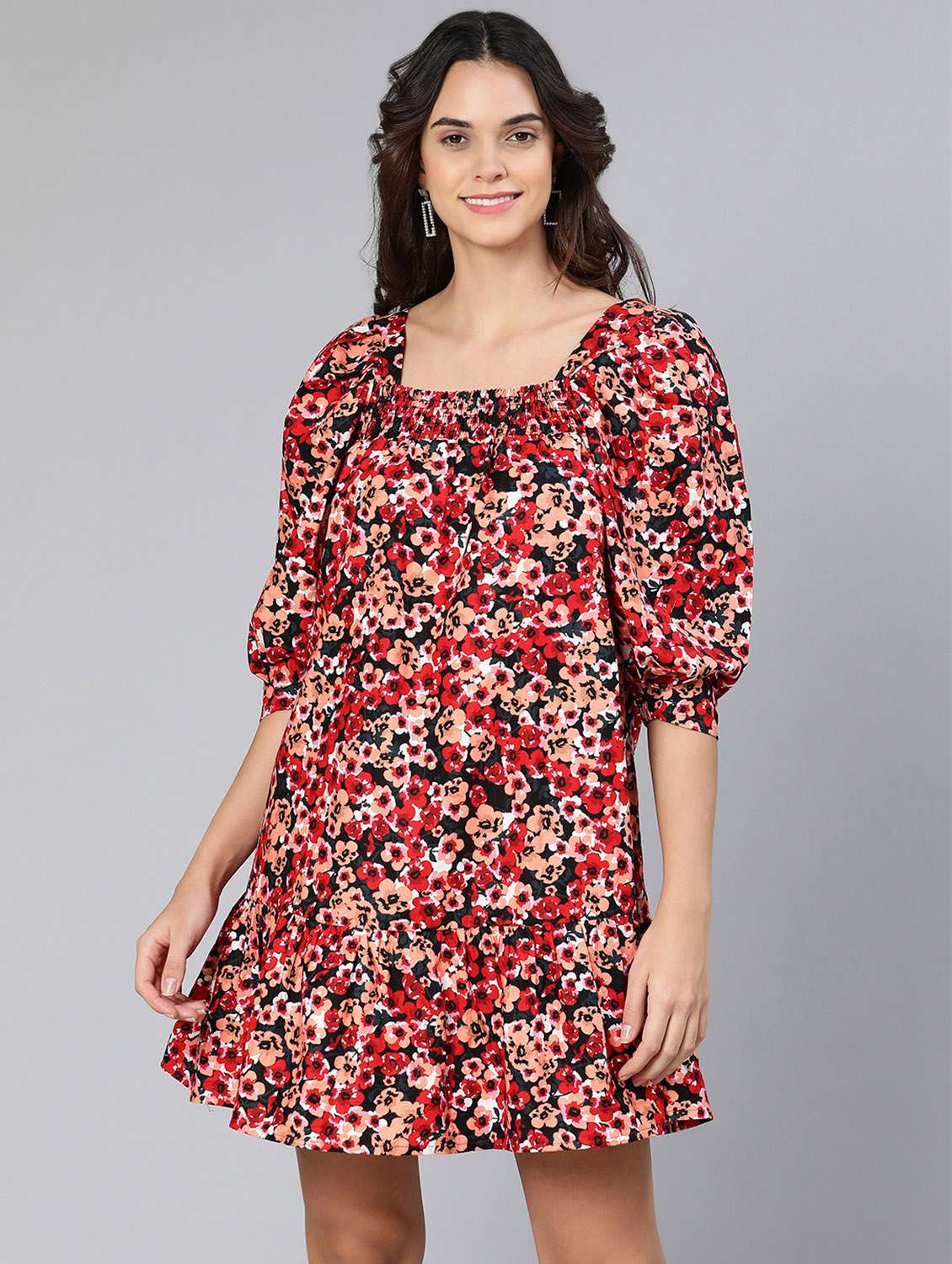 printed fit & flare dress