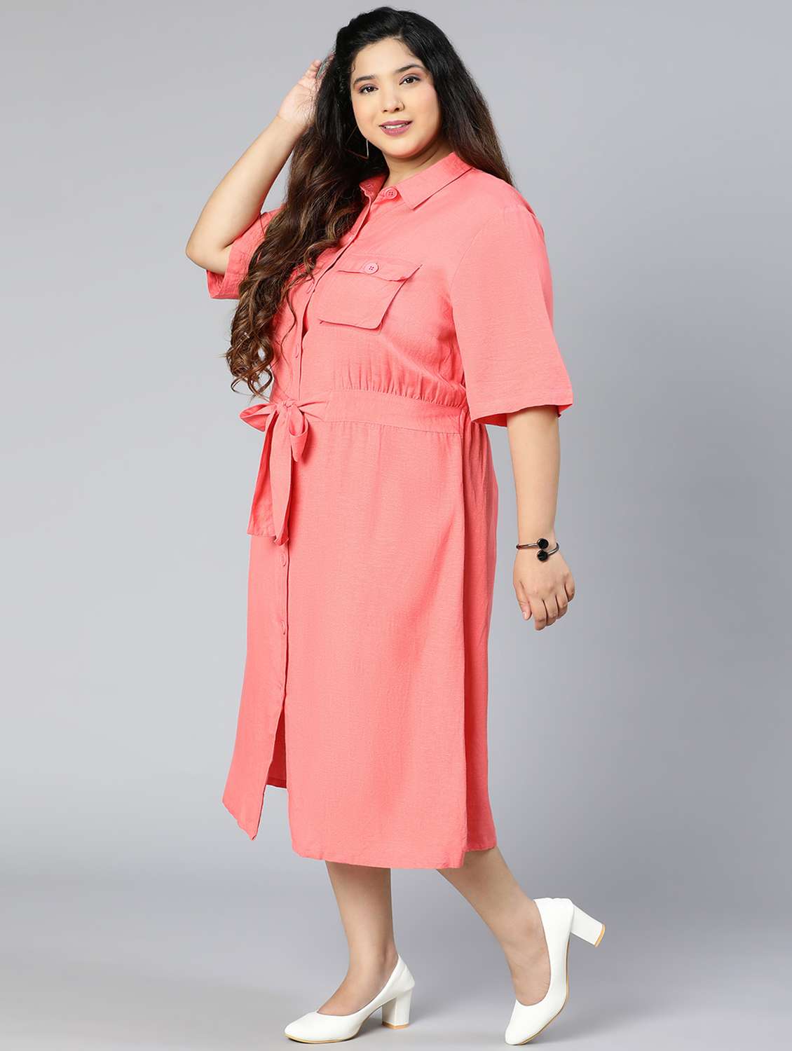 women's shirt solid dress - 18412934 -  Standard Image - 3