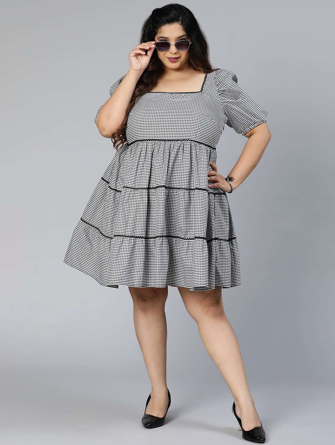 black printed a-line dress - 18412940 -  Standard Image - 5