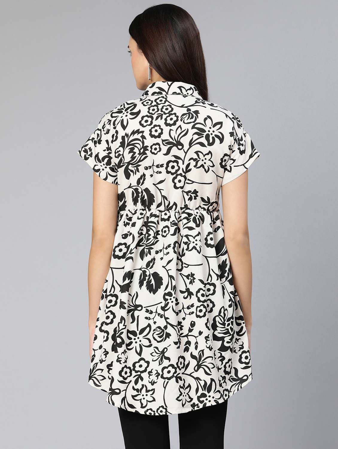 women's high-low collared top - 18412943 - Standard Image - 3