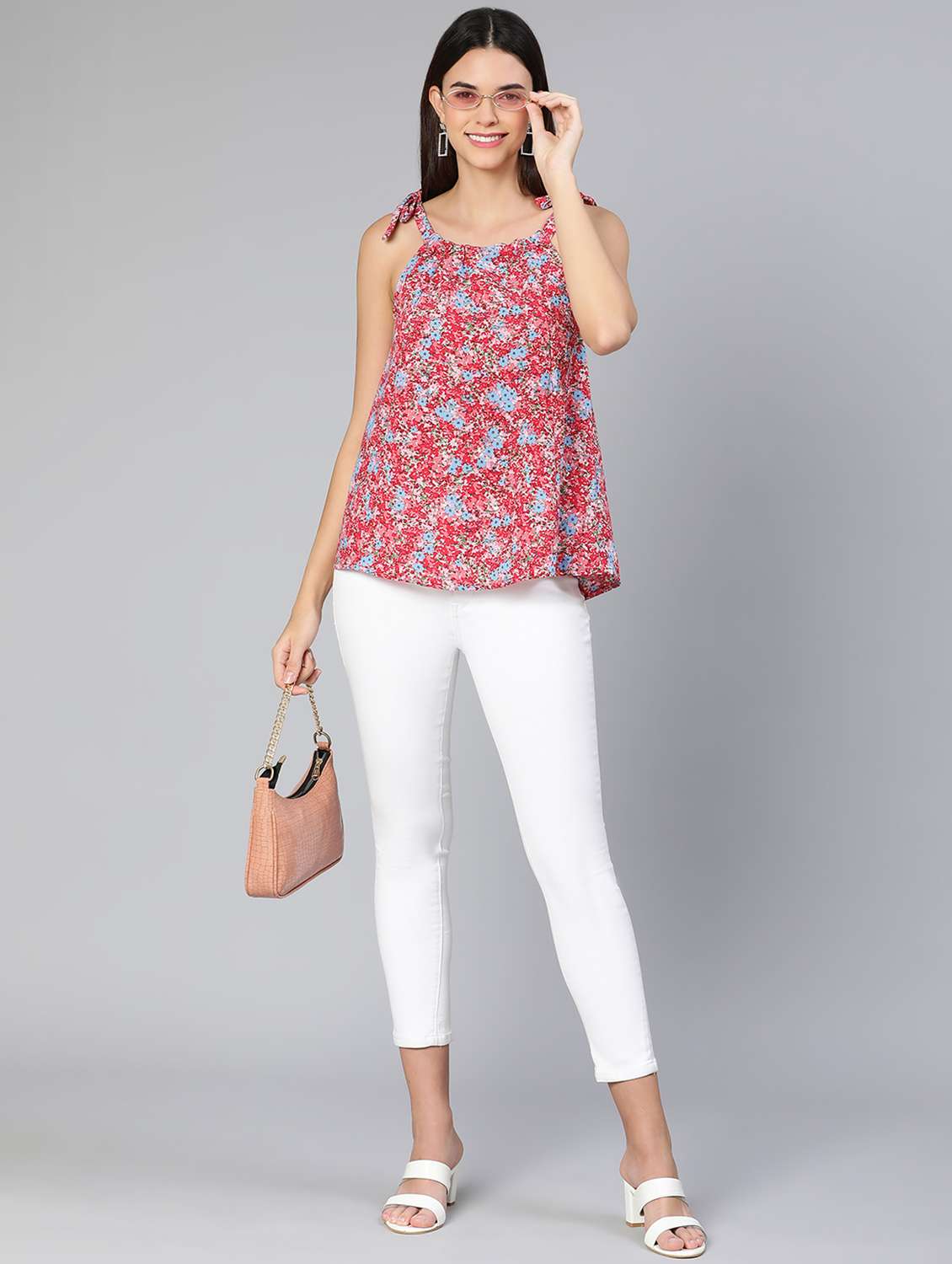 women's a line mandarin neck top - 18412950 - Standard Image - 5