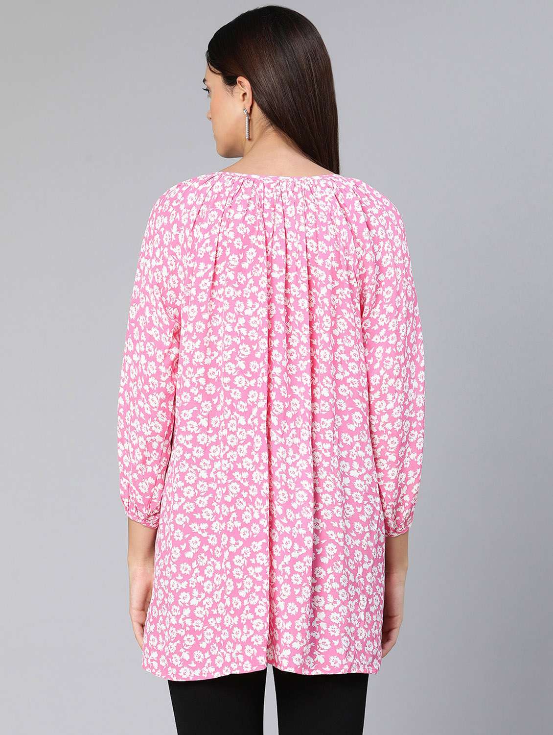 pink printed a line top - 18412952 - Standard Image - 3