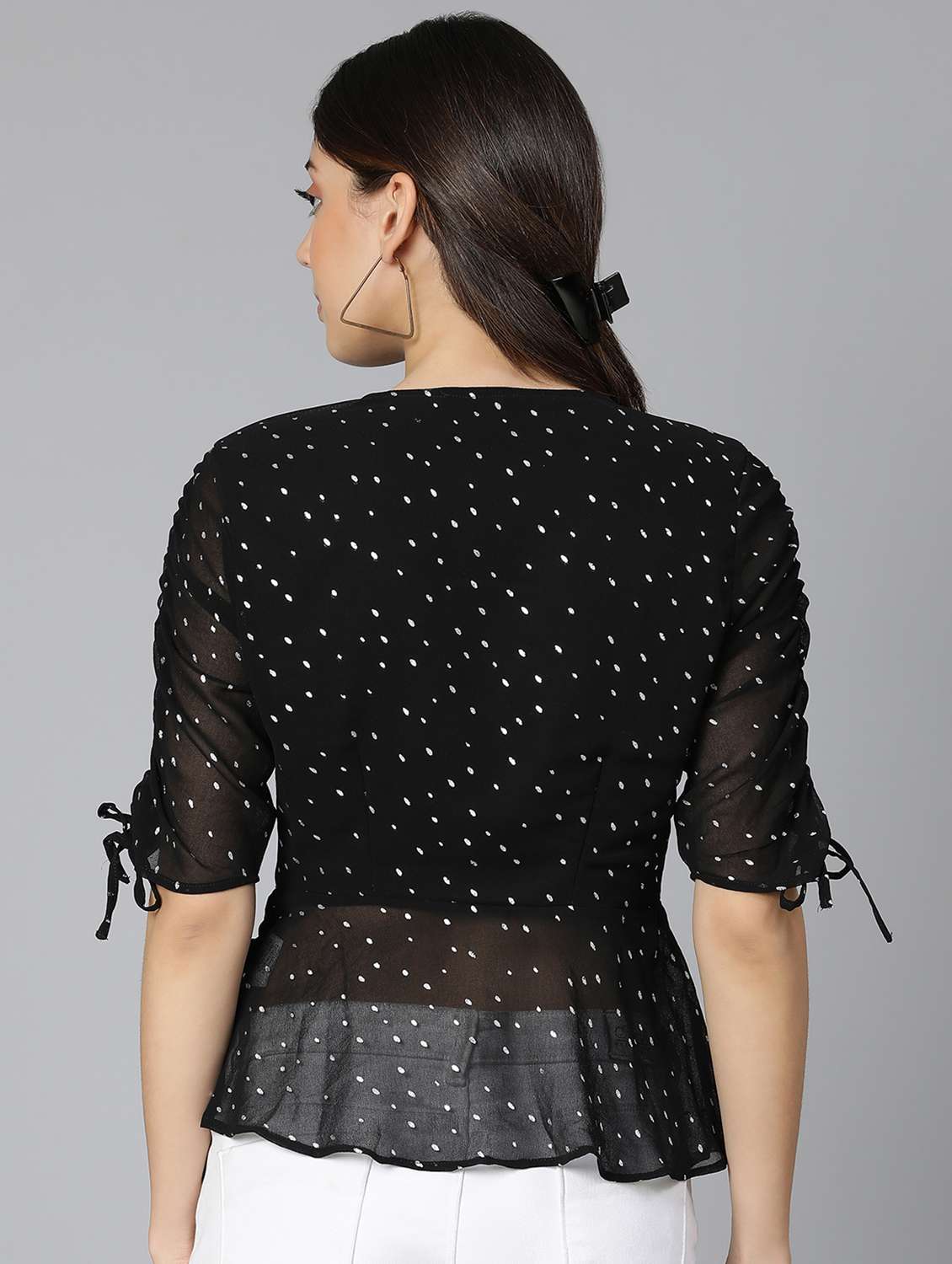 women's wrap v neck top - 18412956 - Standard Image - 3