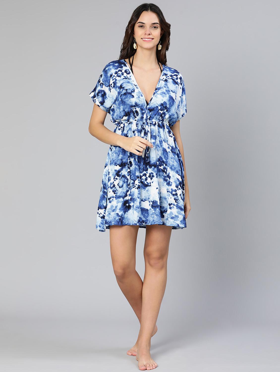 blue tie & dye coverup - 18412964 - Standard Image - 5