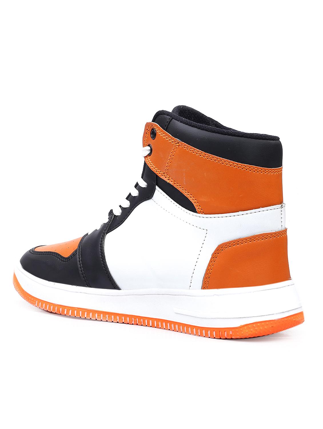 orange pu lace up sneakers - 18413056 - Standard Image - 3