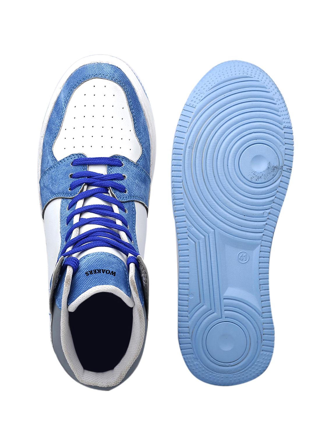 blue pu lace up sneakers - 18413058 - Standard Image - 5