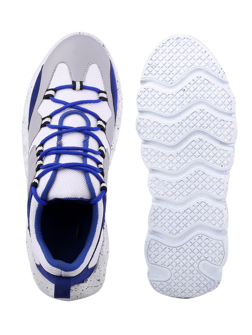 blue pu lace up sneakers - 18413061 - Standard Image - 3