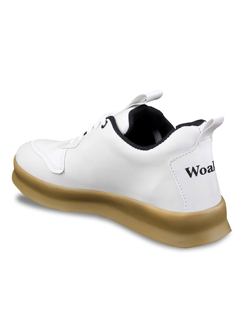 white pu lace up sneakers - 18413062 - Standard Image - 3