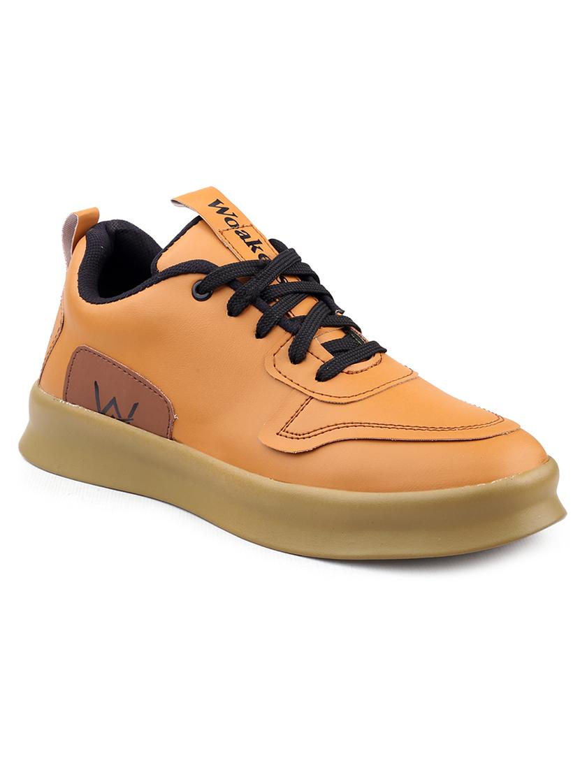 tan pu lace up sneakers - 18413063 - Zoom Image - 0