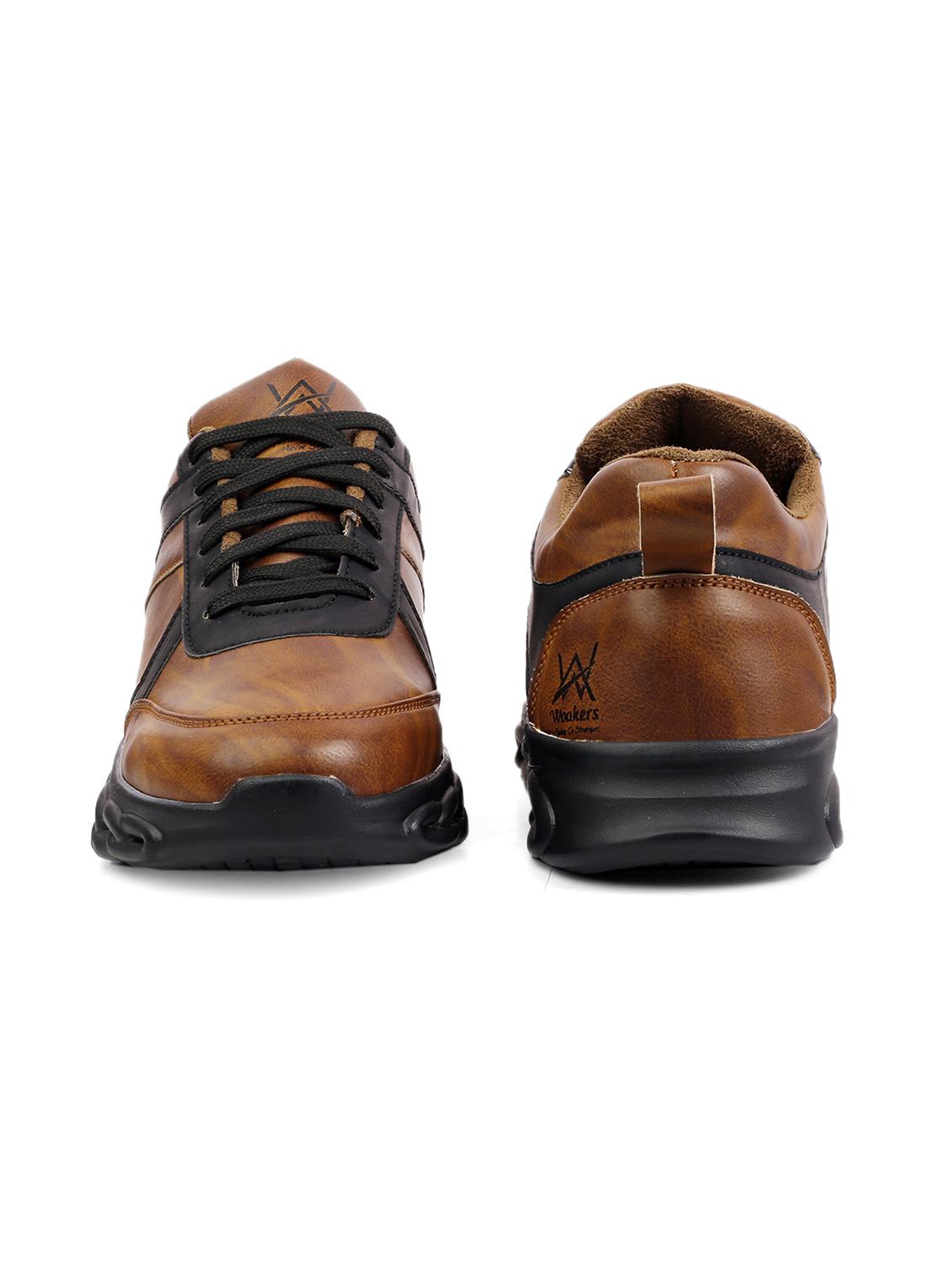 brown pu lace up sneakers - 18413071 - Standard Image - 3