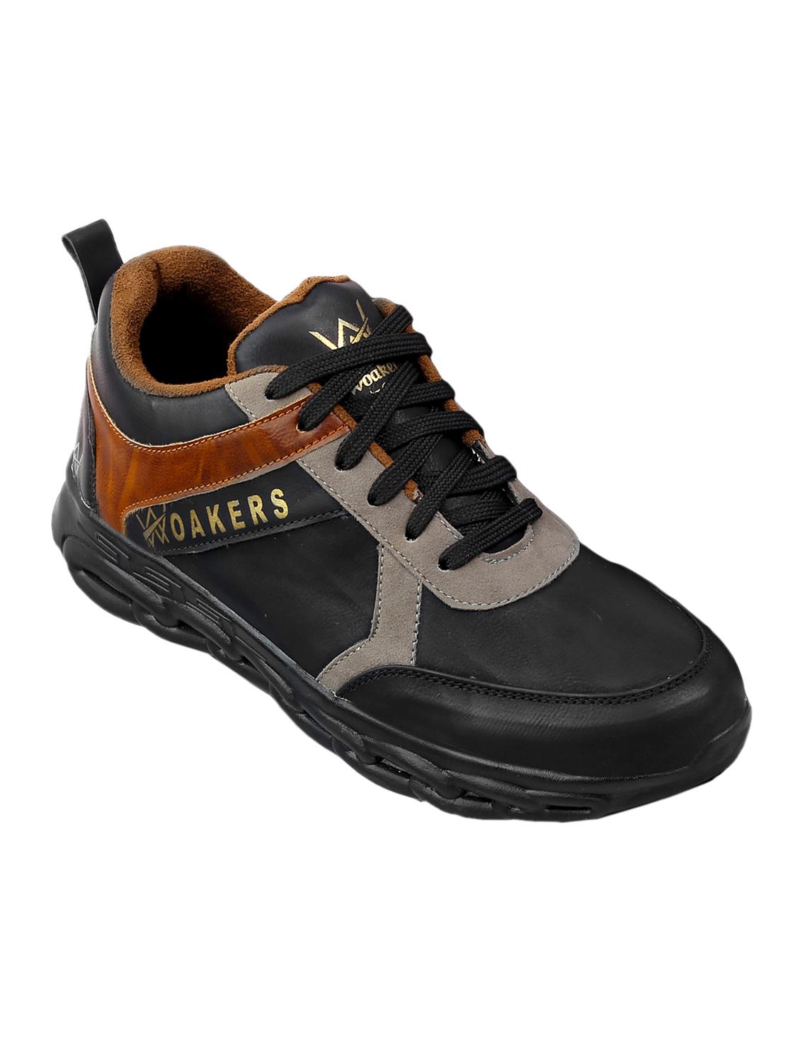 black pu lace up sneakers - 18413072 -  Zoom Image - 0