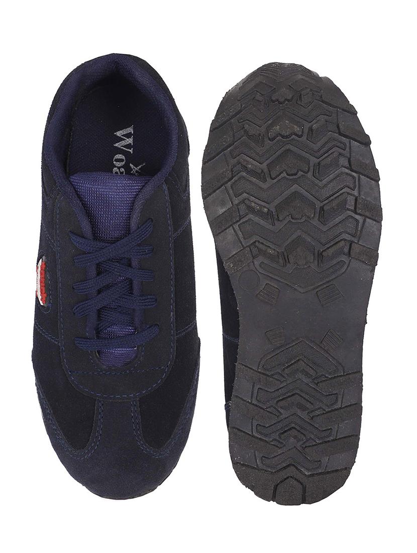 blue pu lace up sneakers - 18413077 - Standard Image - 3