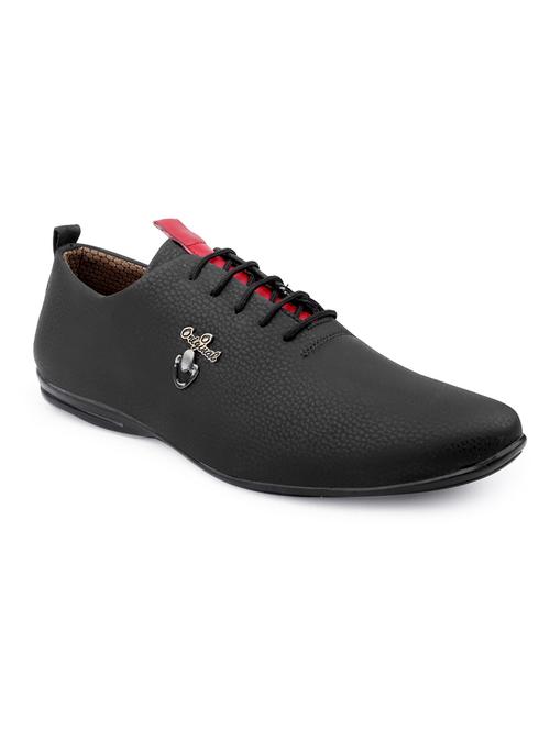 black pu lace up sneakers - 18413086 - Standard Image - 0