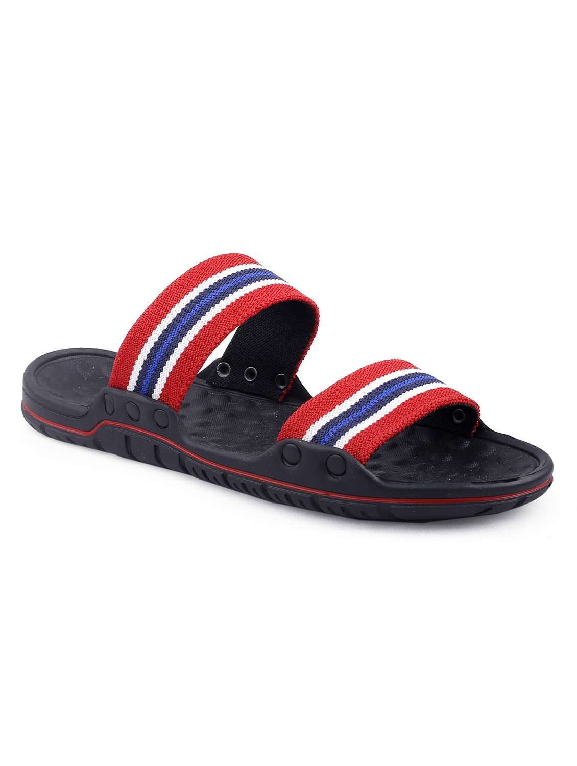 red faux leather slip on flip flops - 18413126 - Zoom Image - 0