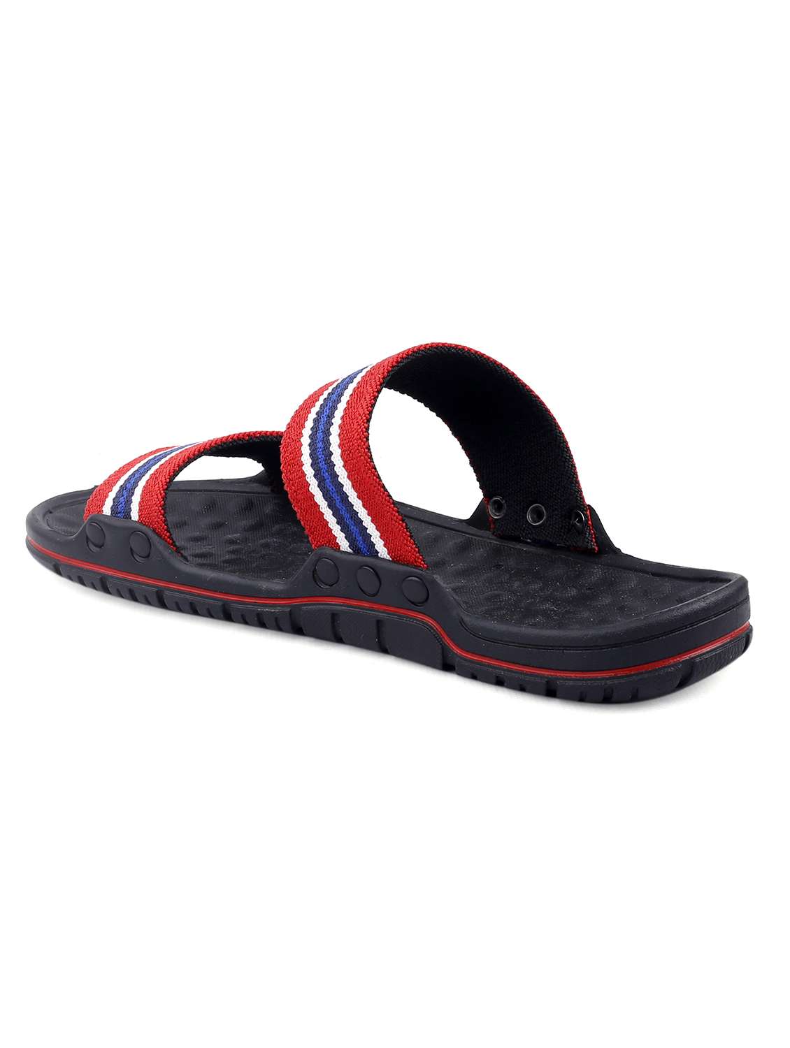 red faux leather slip on flip flops - 18413126 - Standard Image - 3