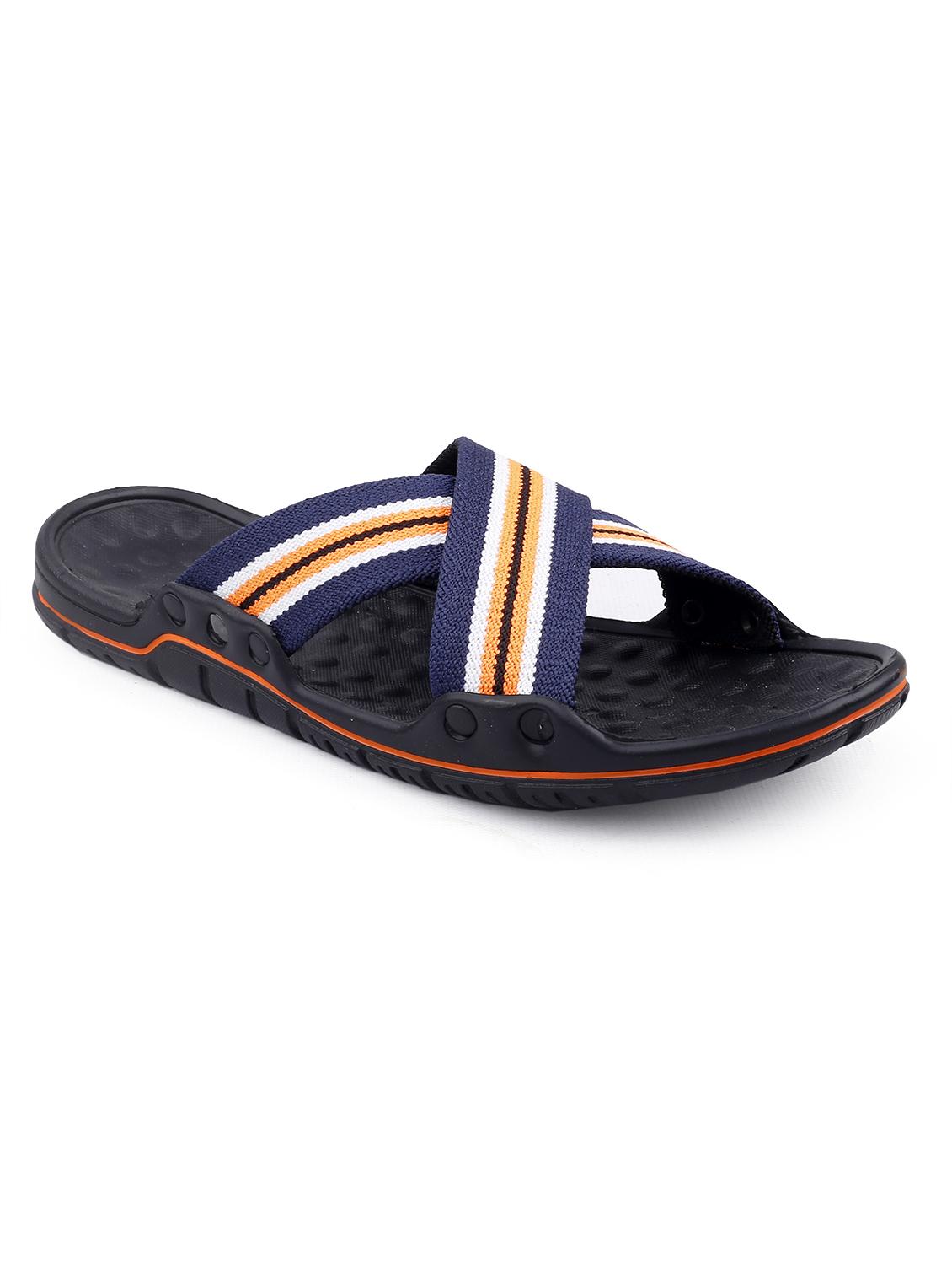 blue faux leather slip on flip flops - 18413131 - Zoom Image - 0