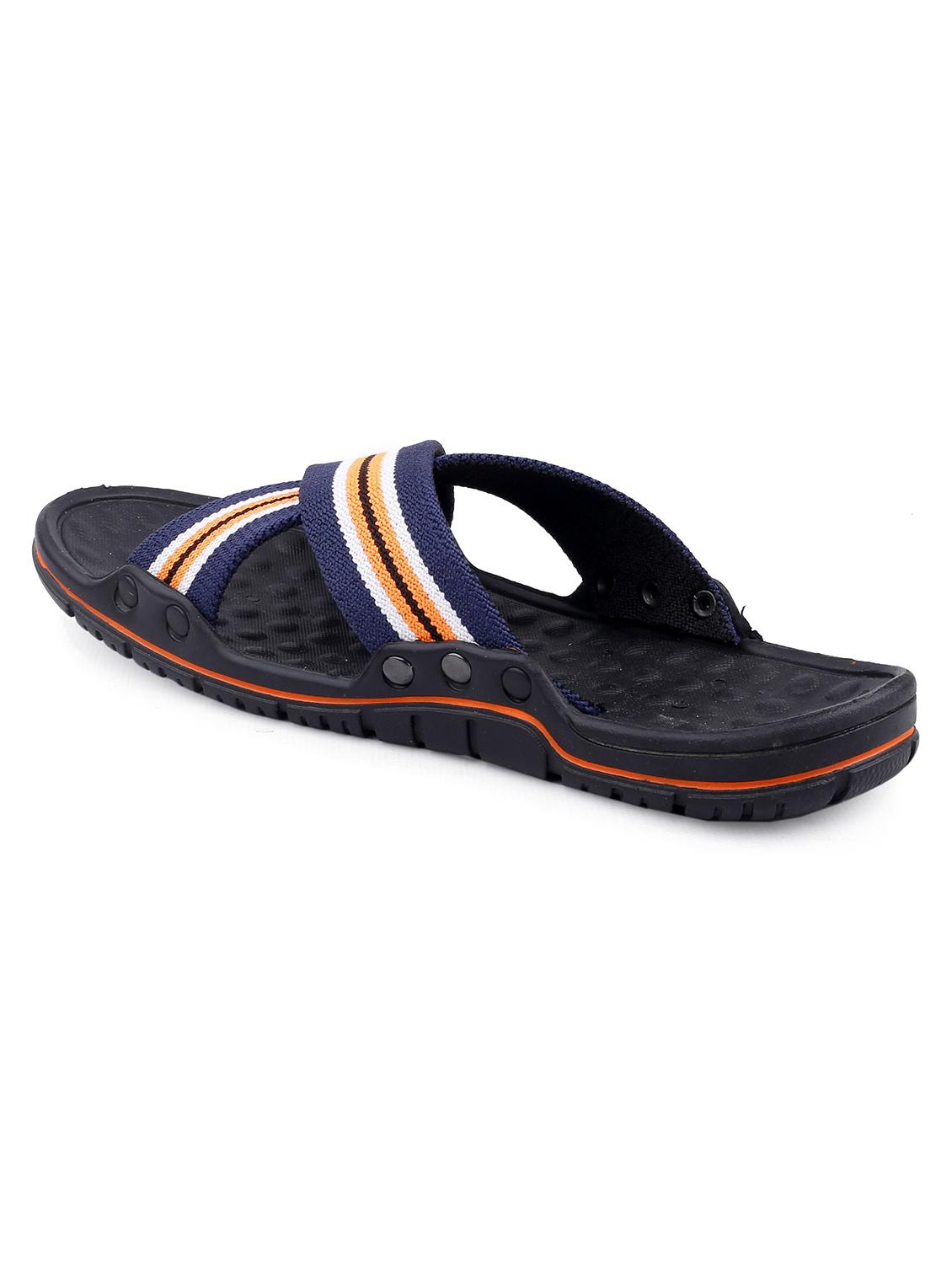 blue faux leather slip on flip flops - 18413131 - Standard Image - 3
