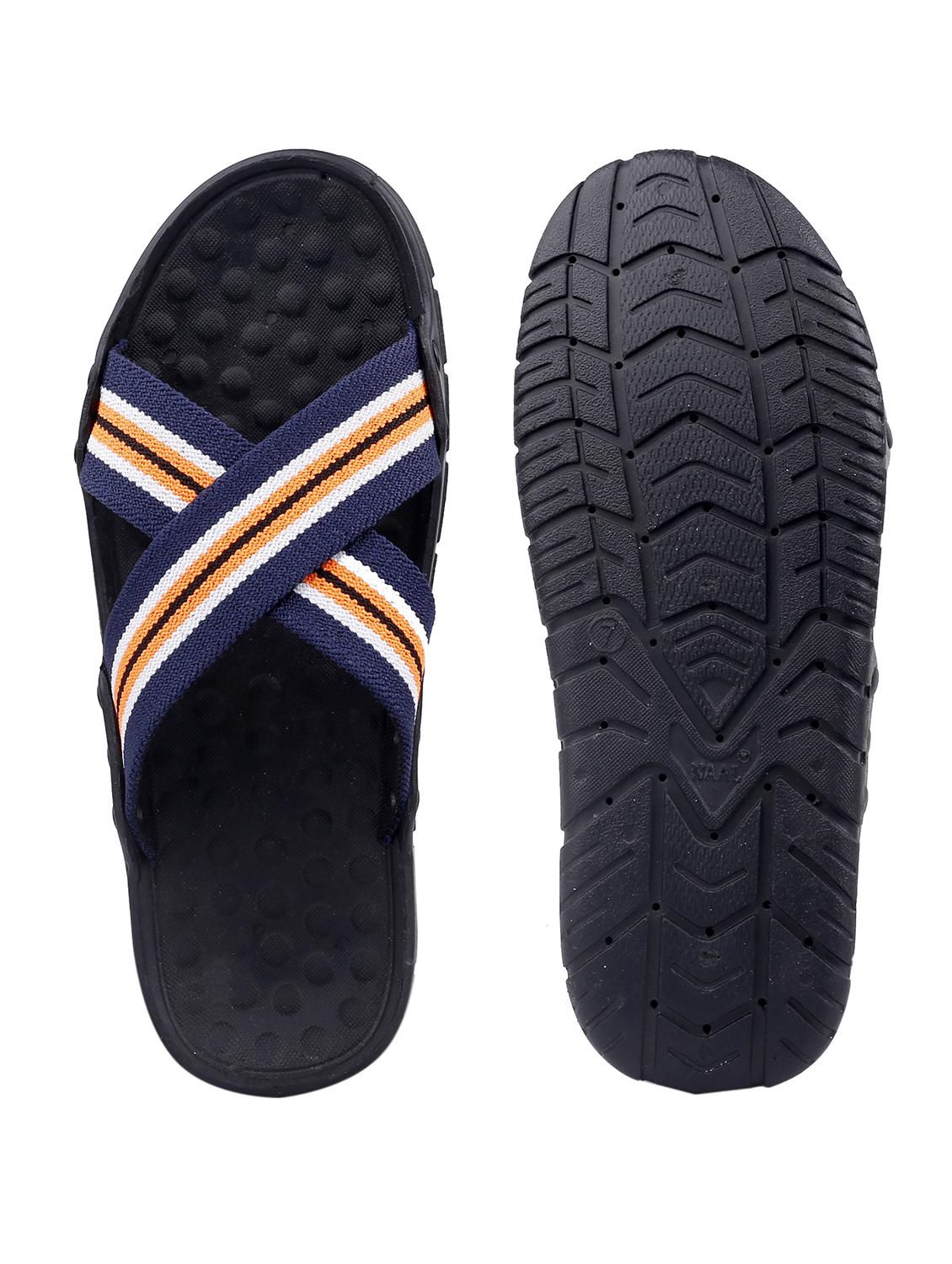 blue faux leather slip on flip flops - 18413131 - Standard Image - 5