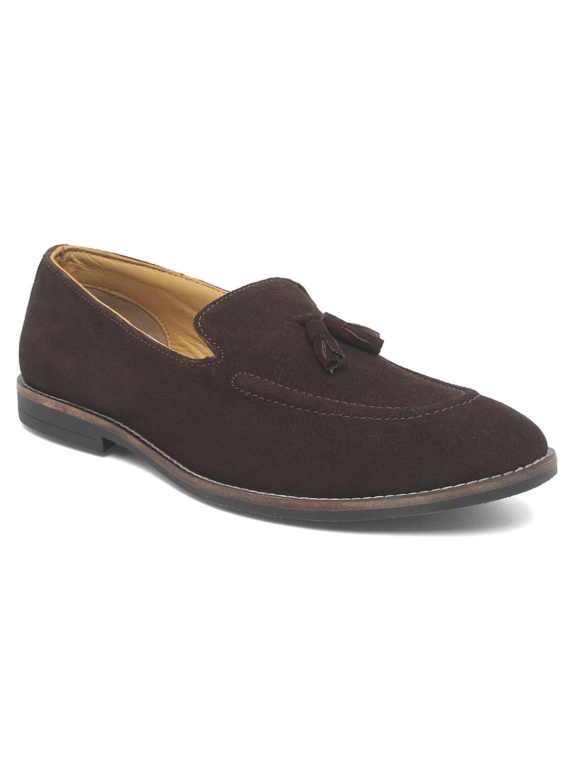brown suede slip on loafers