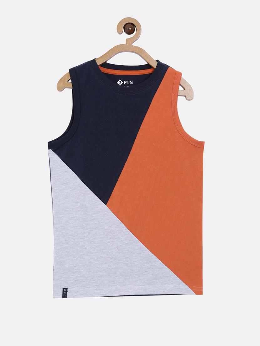 round neck color block t-shirt - 18414344 - Zoom Image - 0