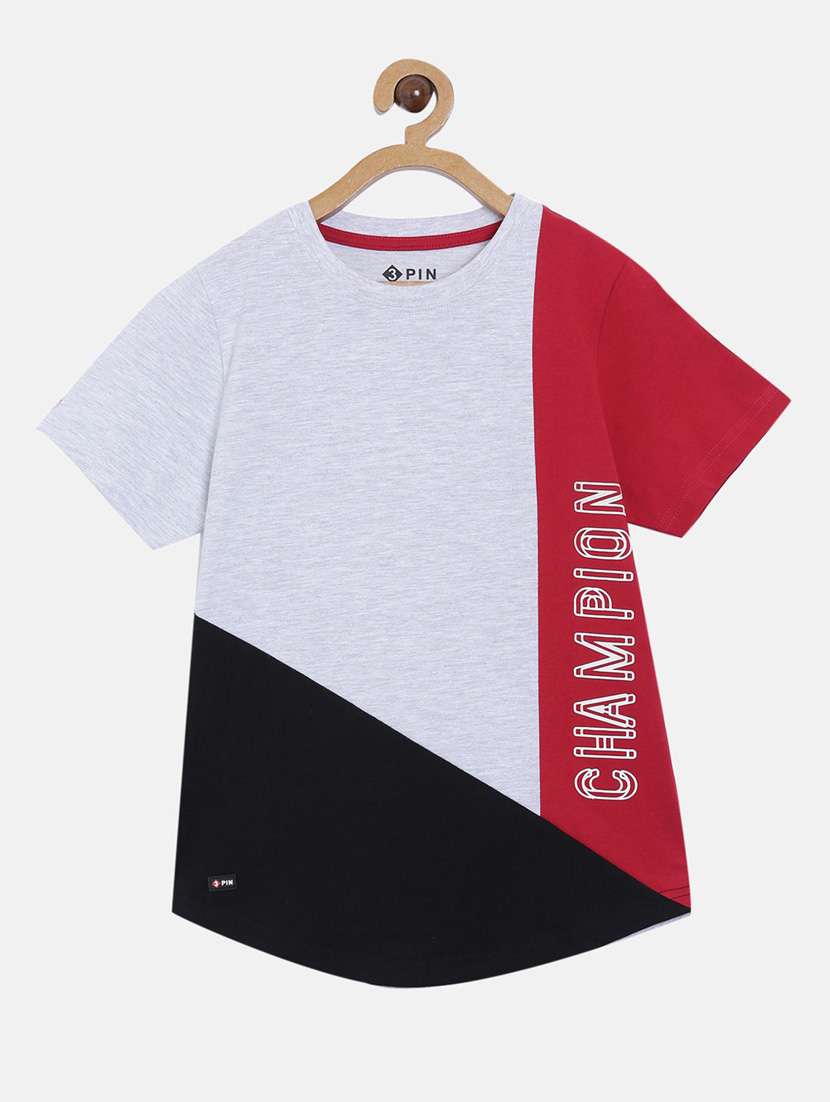 round neck color block t-shirt