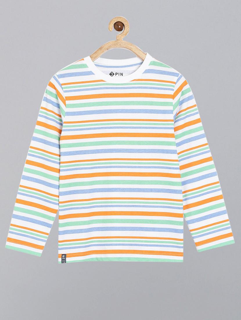 round neck striped t-shirt - 18414518 - Zoom Image - 0