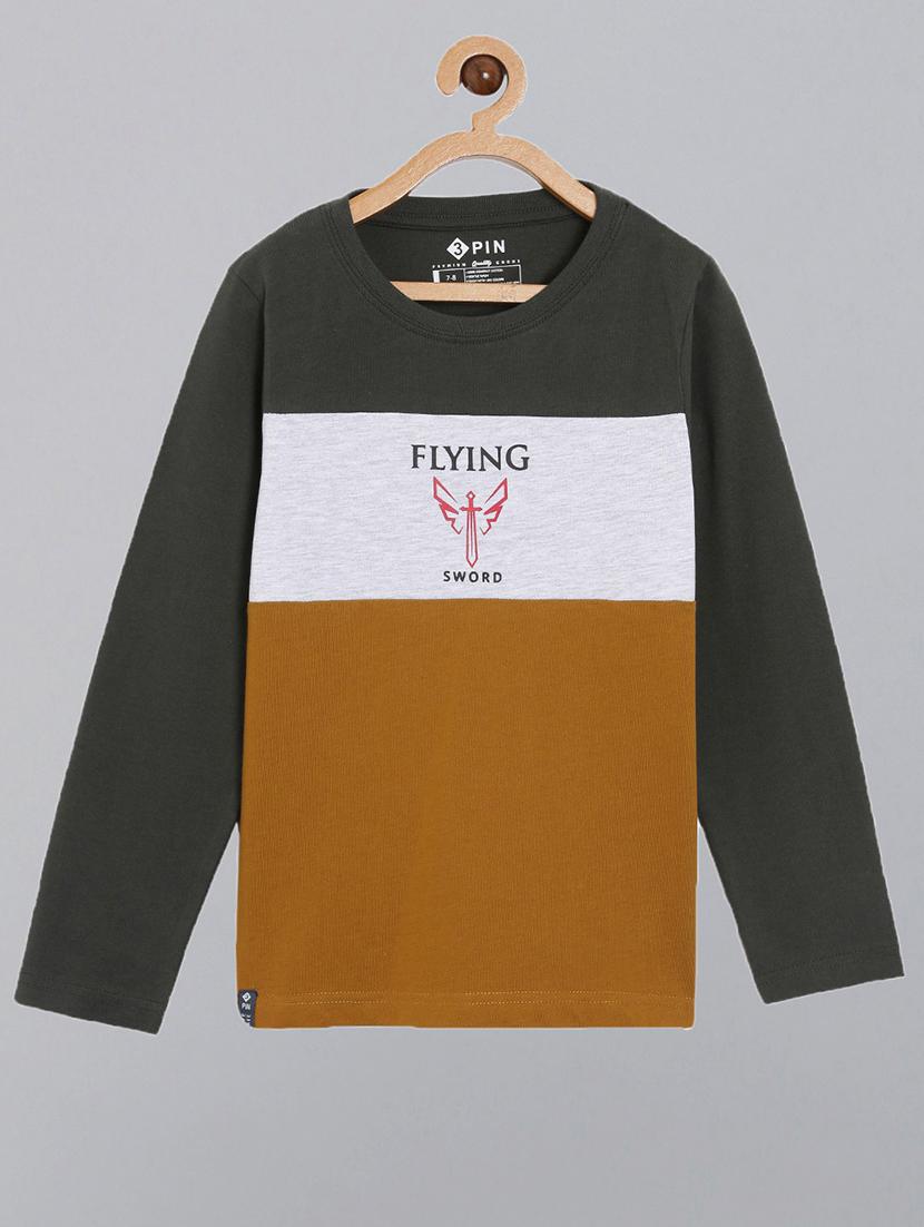 round neck color block t-shirt - 18414521 - Zoom Image - 0