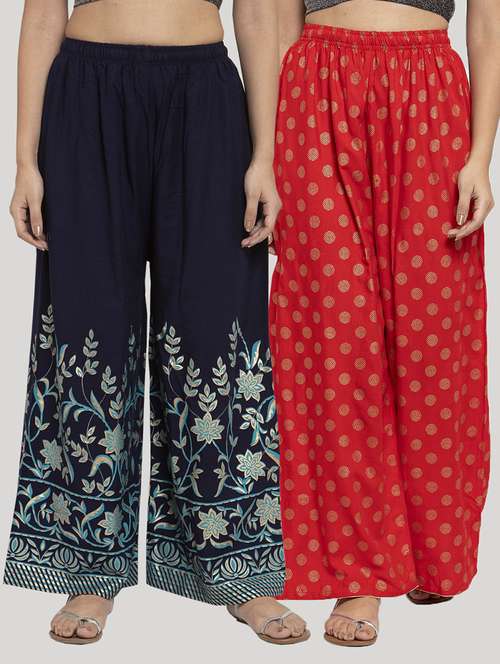 set of 2 pcs printed palazzo - 18415058 -  Standard Image - 0