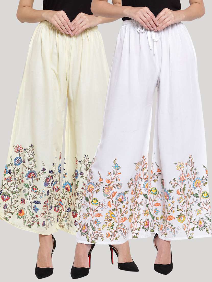 set of 2 pcs printed palazzo - 18415081 -  Zoom Image - 0