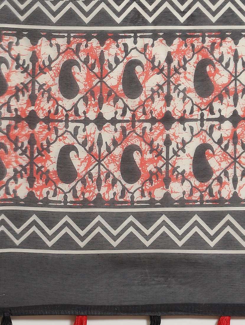 women's printed multi colored saree with blouse - 18415493 - Standard Image - 3