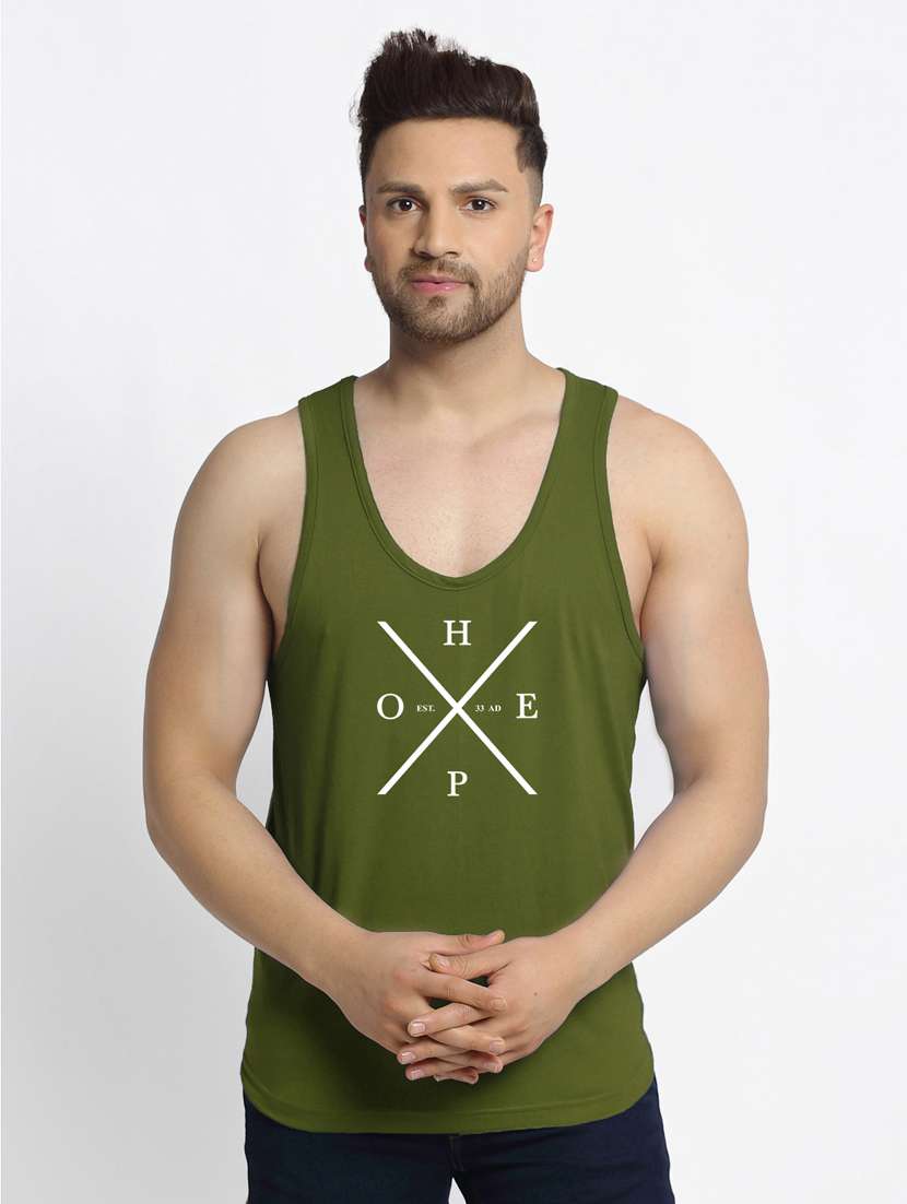 olive chest-printed vest - 18415663 - Zoom Image - 0