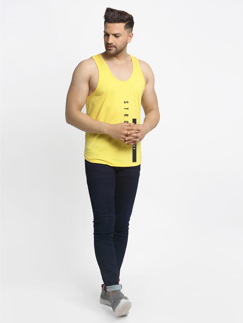 yellow chest-printed vest - 18415673 - Standard Image - 3