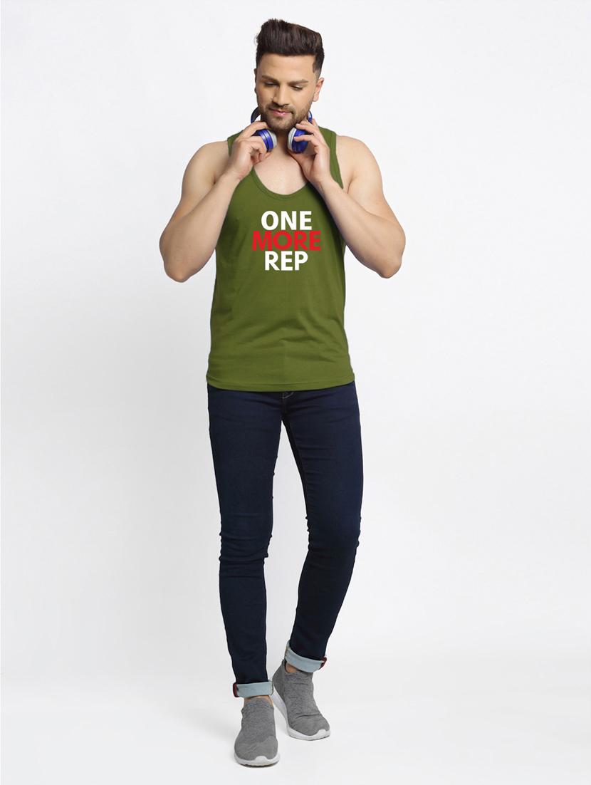 olive chest-printed vest - 18415682 - Standard Image - 3