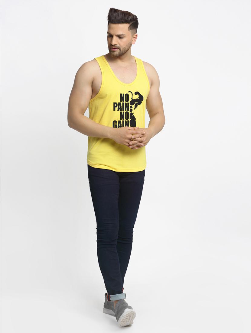 yellow chest-printed vest - 18415689 - Standard Image - 3