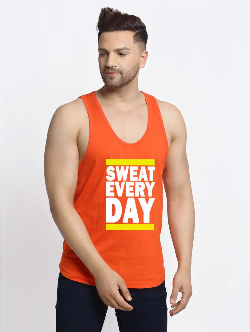 orange chest-printed vest - 18415695 -  Zoom Image - 0