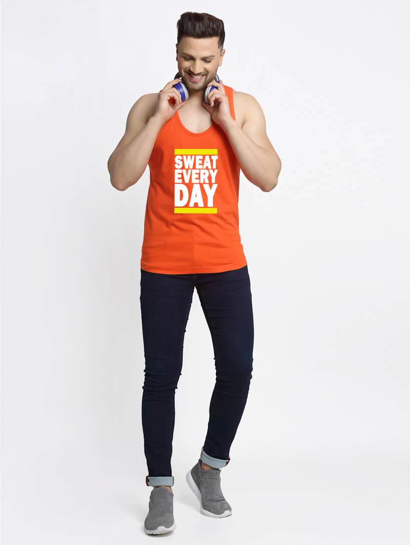 orange chest-printed vest - 18415695 - Standard Image - 3