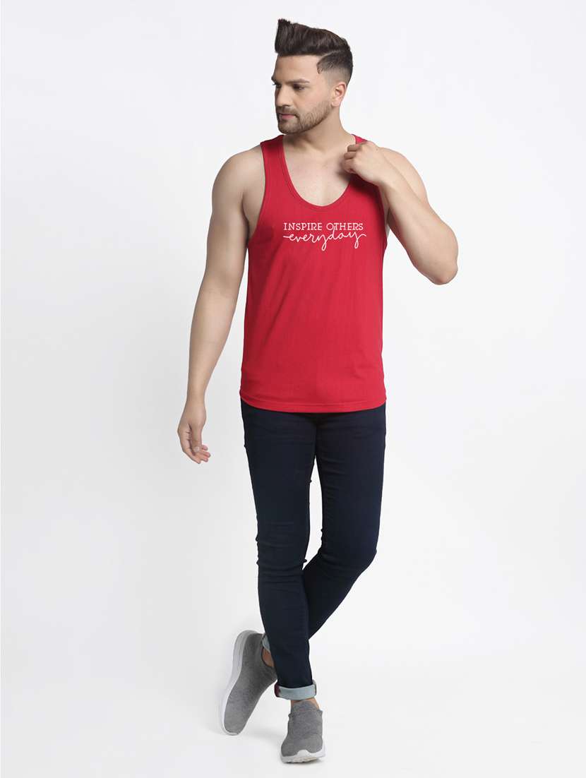 maroon chest-printed vest - 18415722 -  Standard Image - 3