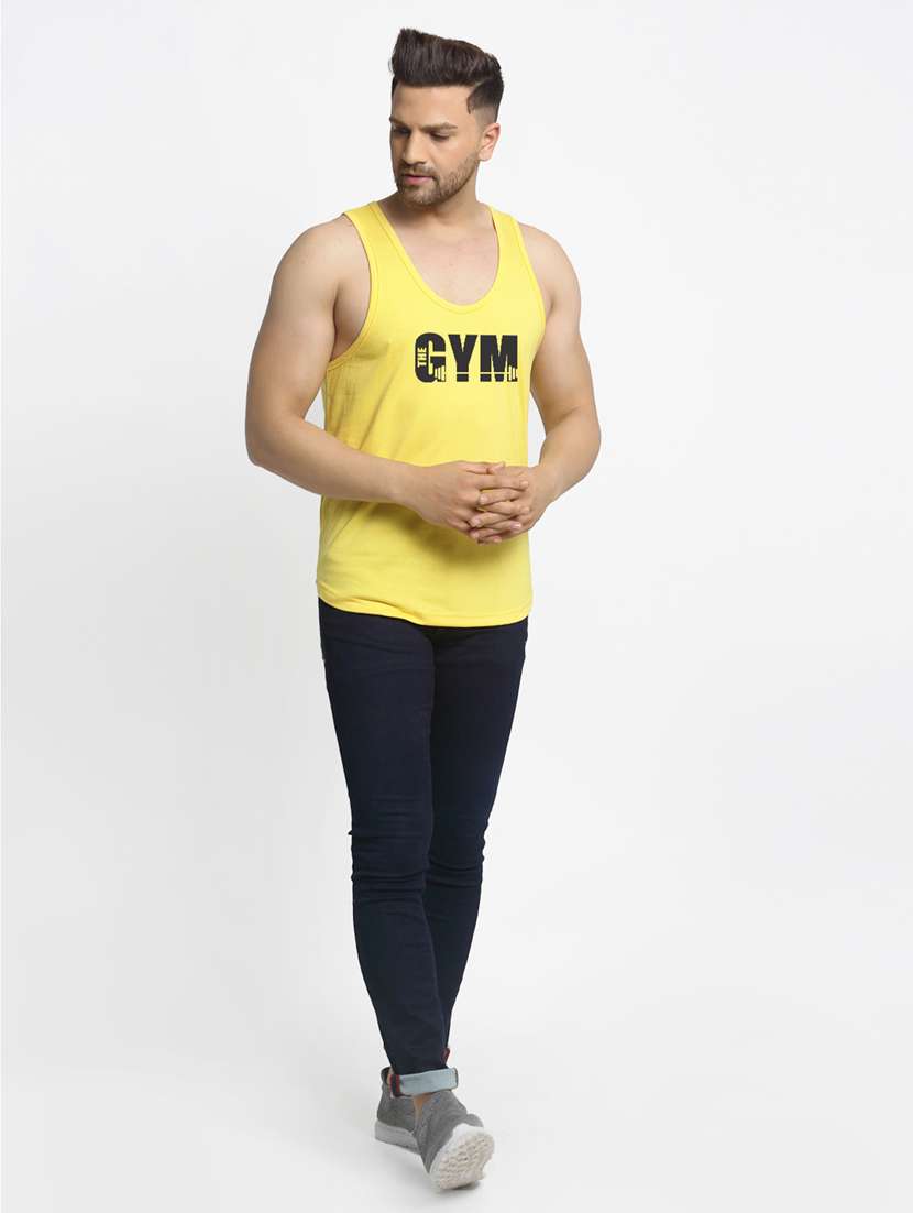 yellow chest-printed vest - 18415730 -  Standard Image - 3