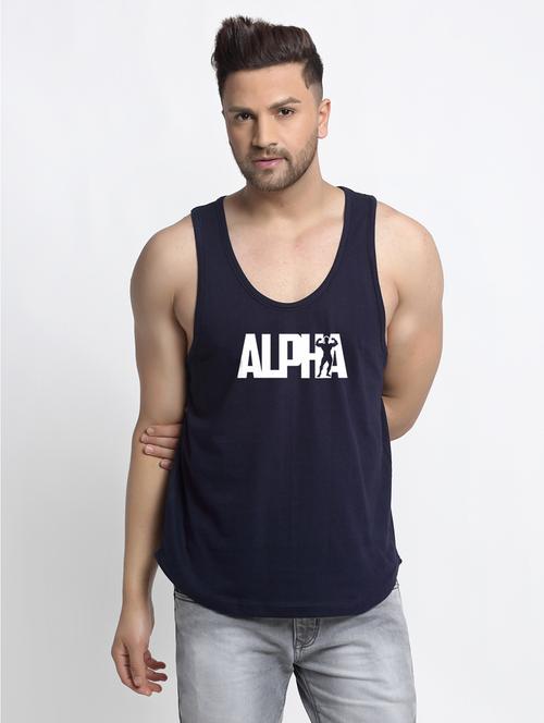 navy chest-printed vest - 18415750 -  Standard Image - 0
