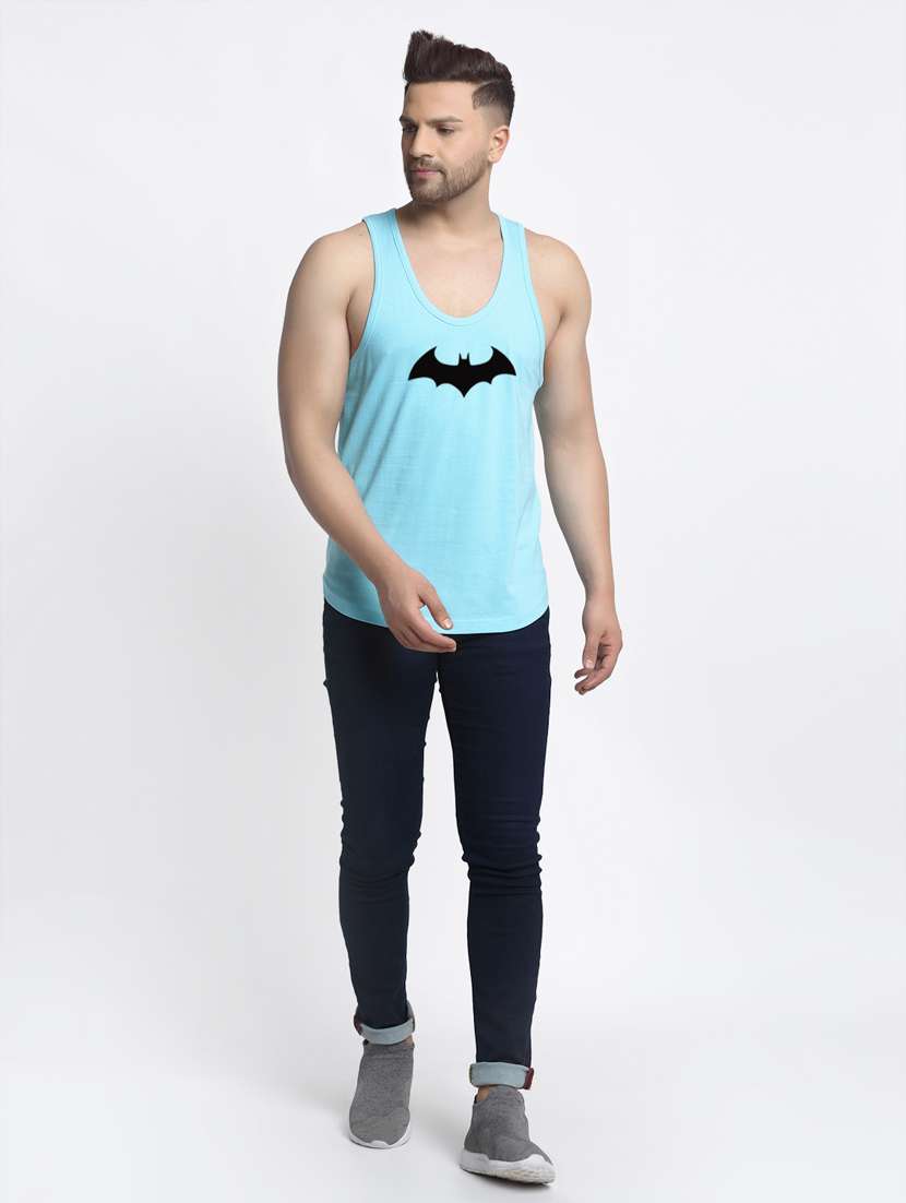 turquoise chest-printed vest - 18415787 -  Standard Image - 3