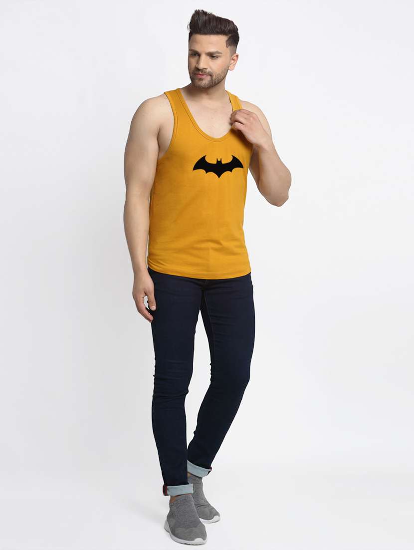 mustard chest-printed vest - 18415788 -  Standard Image - 3