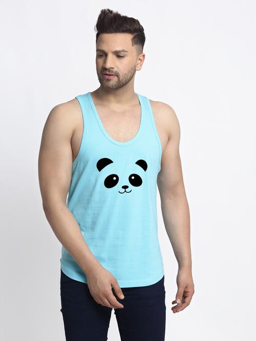 turquoise chest-printed vest - 18415796 - Standard Image - 0