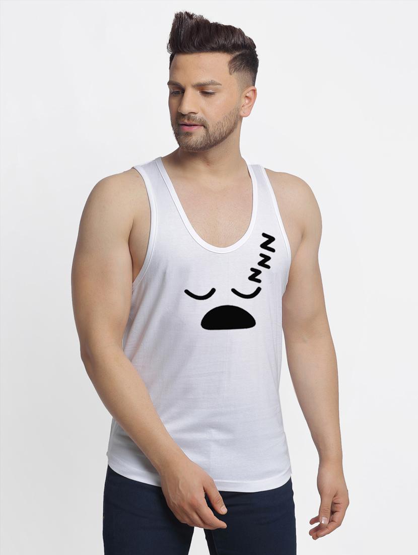 white chest-printed vest - 18415819 - Zoom Image - 0