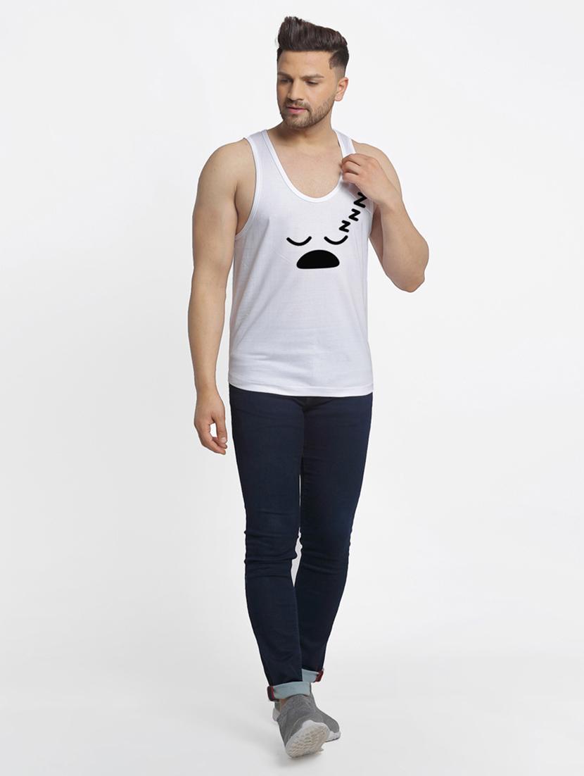 white chest-printed vest - 18415819 - Standard Image - 3