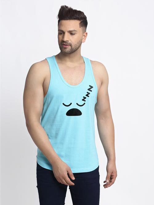 turquoise chest-printed vest - 18415822 - Standard Image - 0